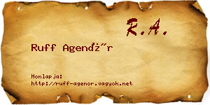 Ruff Agenór névjegykártya